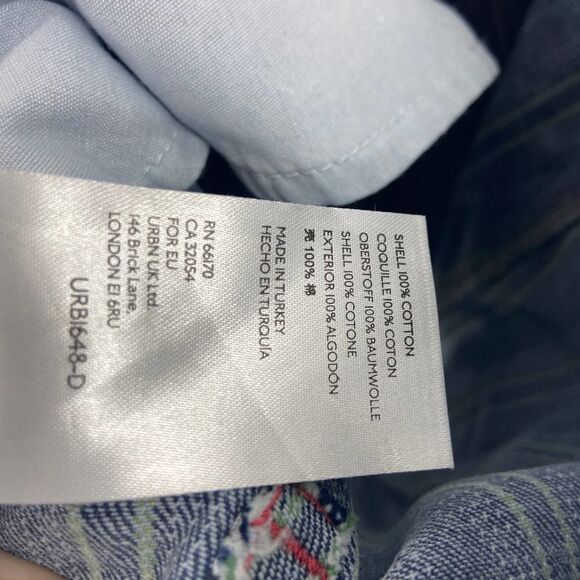 urban outfitters BDG Mom light stone wash green stripe jean shorts womens 32 - Picture 6 of 7